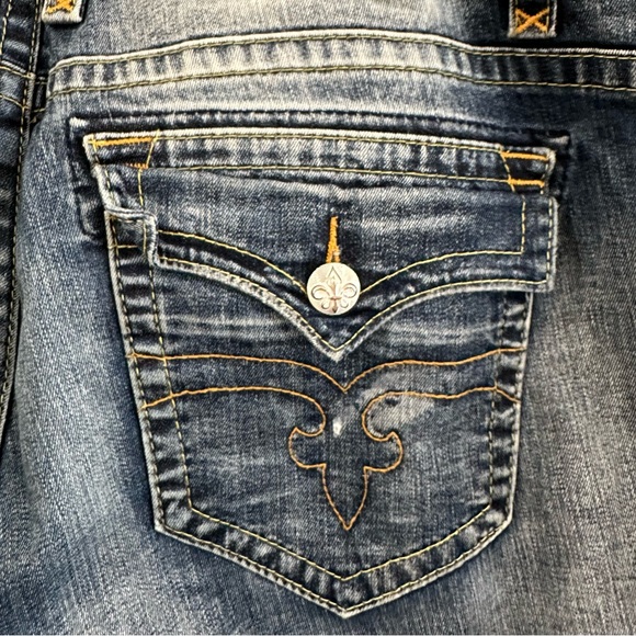 Rock Revival Evan Alt Straight Blue Jeans with Faded Denim Size 42 - Picture 10 of 10